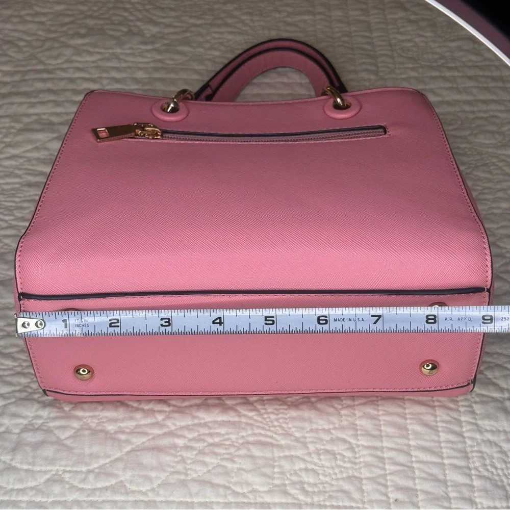 Pink Dainty Handbag with Gold Accent on Handles